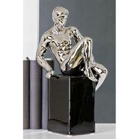 David Sculpture In Silver With Black Base
