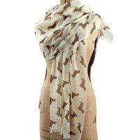 DACHSHUND CASHMERE SCARF in Chocolate Print by The Labrador Company
