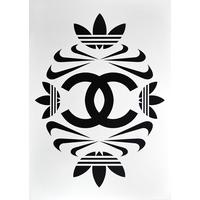damask 1 black on white by puck