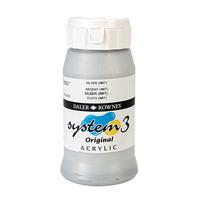 Daler Rowney System 3 Acrylic Paint Silver (500ml)