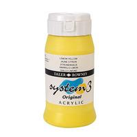 Daler Rowney System 3 Acrylic Paint Raw Lemon Yellow (500ml)
