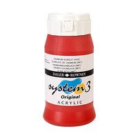 Daler Rowney System 3 Acrylic Paint Cadmium Scarlet 500ml
