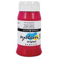 Daler Rowney System 3 Acrylic Paint Process Magenta (500ml)