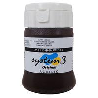 Daler Rowney System 3 Original Acrylic Paint 250ml Burnt Umber