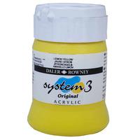 Daler Rowney System 3 Original Acrylic Paint 250ml Lemon Yellow