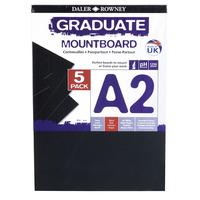 Daler Rowney A2 Graduate Mount Board Pack of 5 Black