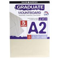 Daler Rowney A2 Graduate Mount Board Pack of 5 Ivory