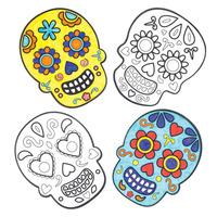 Day of the Dead Colour-in Window Decorations (Pack of 12)