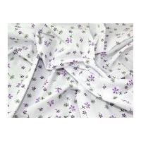 Daisy Maisy Flower Print Polycotton Dress Fabric Lilac