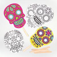 Day of the Dead Colour-in Masks (Pack of 30)