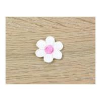 Daisy Flower Embroidered Iron On Motif Applique