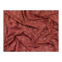 Daisy Flower Cut Out Soft Faux Suede Dress Fabric Red Brown