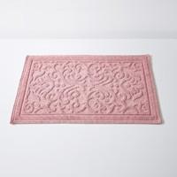 damask cotton bath mat with textured motif 1500gm