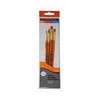 Daler Rowney Simply Gold Taklon Synthetic Short Handled Brushes 4 pack