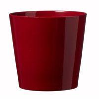 Dallas Glazed Dark Red Gloss Plant Pot (H)34cm (Dia)36cm