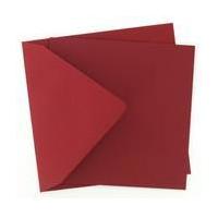 Dark Red Cards and Envelopes 5.8 x 5.8 Inches 5 Pack