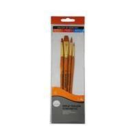 Daler Rowney Gold Taklon Short Handled Synthetic Brushes 4 Pack