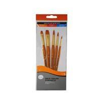 Daler Rowney Gold Taklon Short Handled Synthetic Brushes 5 Pack