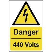 Danger 440 volts - Self Adhesive Sticky Sign (200 x 300mm)