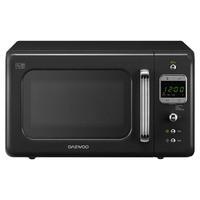 Daewoo KOR7LBKB Compact Retro Styled Microwave Oven in Black 20L 800W