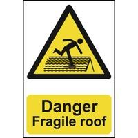 danger fragile roof sign pvc 200 x 300mm
