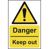 danger keep out sign pvc 200 x 300mm