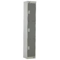 dark grey door 300mm deep three compartment locker mc00015