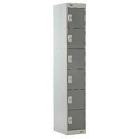 Dark Grey Door 300mm Deep Six Compartment Locker MC00033