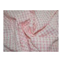 daisy puff print gingham dress fabric pale pink