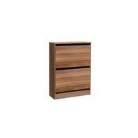 darwin modular walnut effect midi shoe rack h951mm w750mm