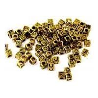 Darice Square Plastic Alphabet Letter Craft Beads Antique Gold