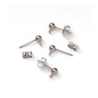 Darice Full Ball Loop & Butterfly Ear Jewellery Findings Silver