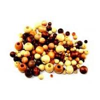 Darice Giant 7oz Bag Assorted Size Round Wood Beads Natural