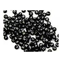 darice round plastic alphabet letter craft beads black white