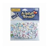 Darice Heart Plastic Alphabet Letter Craft Beads White & Multi