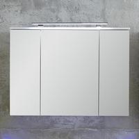 Dale Mirrored Wall Cabinet White High Gloss With 2 Doors And LED