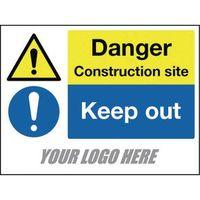 DANGER CONSTRUCTION SITE - KEEP OUT 600X400MM