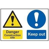 danger contruction site keep out pvc 600 x 400mm