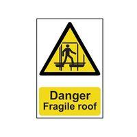 Danger Fragile Roof - PVC 200 x 300mm