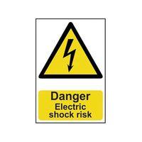danger electric shock risk pvc 200 x 300mm