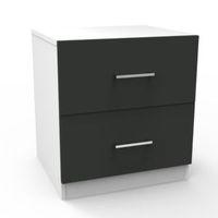 Darwin Anthracite & White 2 Drawer Bedside Chest (H)5480mm (W)500mm