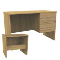 darwin oak effect 2 drawer desk with stool