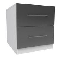 Darwin Handpicked Anthracite & White 2 Drawer Bedside Chest (H)546mm (W)500mm
