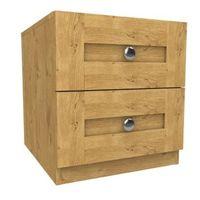 darwin handpicked oak effect 2 drawer bedside chest h546mm w500mm