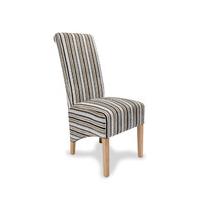 Dalia Jupiter Silver Striped Fabric Dining Chairs (Pair)