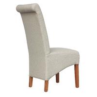 Dalia Herringbone Plain Fabric Dining Chairs (Pair)