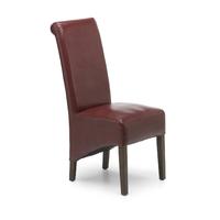 Dalia Burgundy Faux Leather Dark Leg Dining Chair
