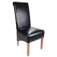 Dalia Bonded Leather Roll Back Dining Chairs (Pair)