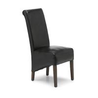 Dalia Black Faux Leather Dark Leg Dining Chair
