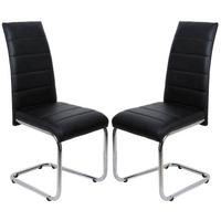 Daryl Dining Chair In Black PU Leather in A Pair